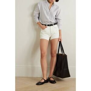 Frame Denim Le Super High Short Raw Fray White 24 NEW Minimalist CleanGirl Boho